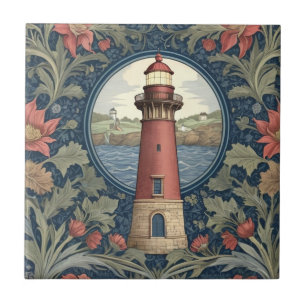Farol William Morris estilo oceano mar floral