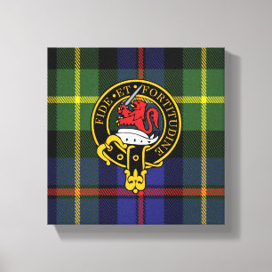 Farquharson Scottish Crest e Tartan Canvas