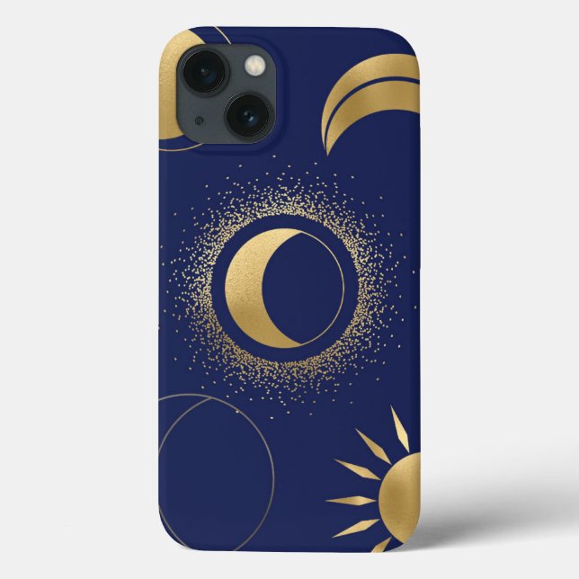 Fases celestiais do sol-sol-ouro eclipse azul-roxo (Verso)