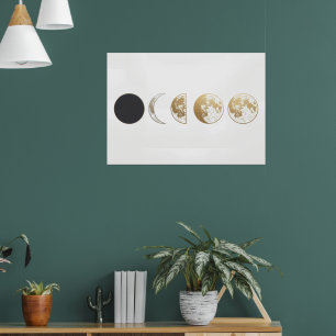 Fases da Lua Ciclo Lunar Impressão de Arte Pared
