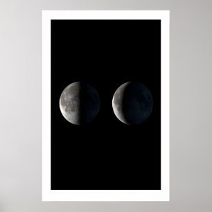 Fases Lunares Arte Impressão Tríptico Escandinavo