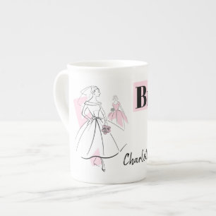Fashion Noiva Rosa Nome Brilho Osso caneca china