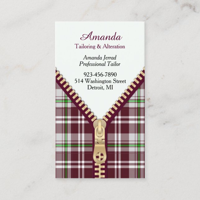 Fashion Tailoring Cartão de visita (Frente)