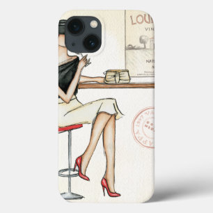 Fashionable Woman Drinking Wine