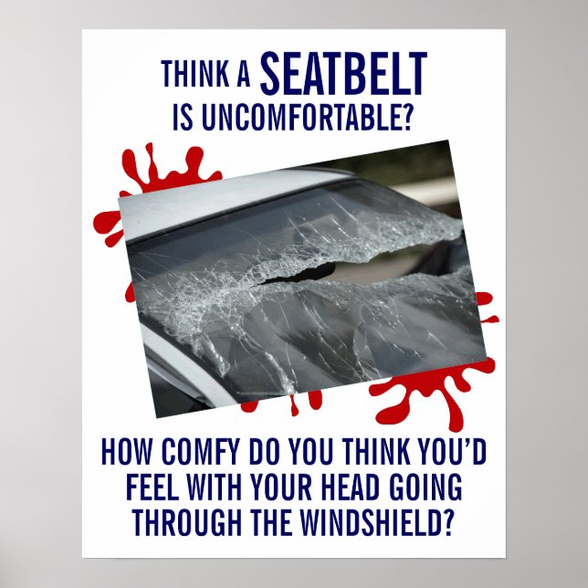 Fasten-ating Poster About Seatbelt Safety (Frente)