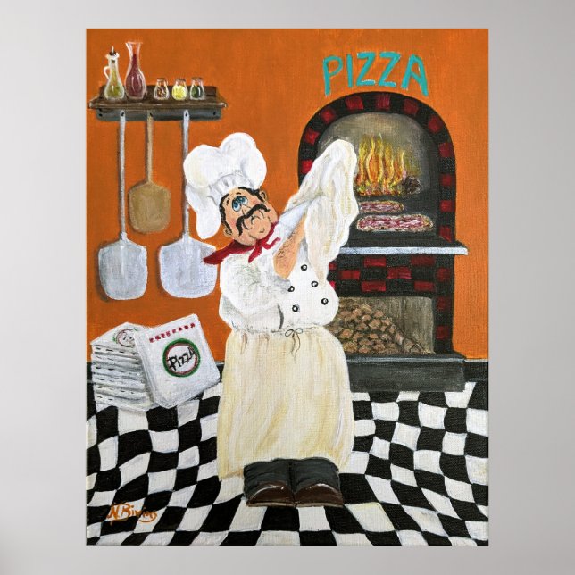 Fat Chef pizza parlor Poster (Frente)