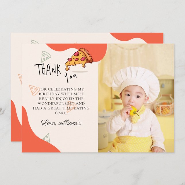 Fatia de Bebê Fatia de Pizza Tempo de Bebê Cartões (Frente/Verso)