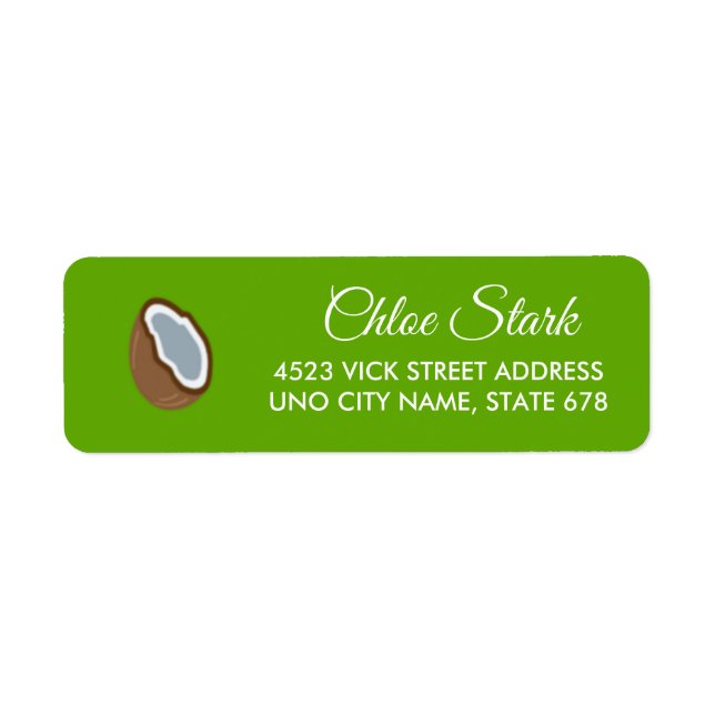 Fatia de coco na etiqueta de endereço de devolução (Frente)