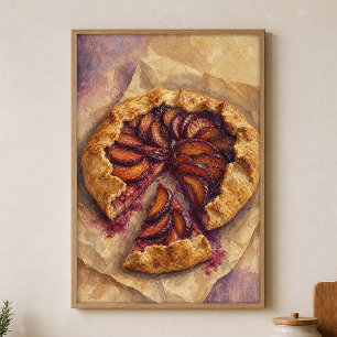 Fatia de Galette de Frutas Aquarela Poster Cottage