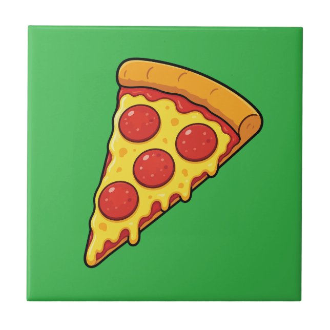 Fatia de Pizza de Pepperoni Queijosa (Frente)