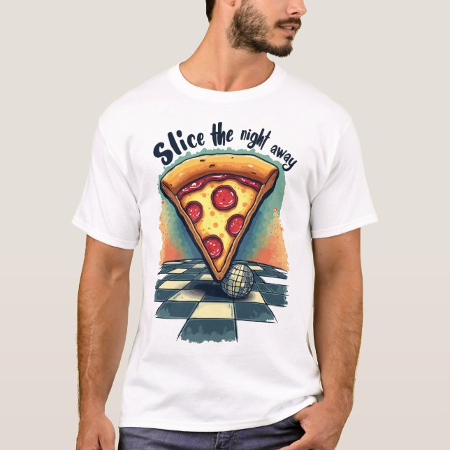 Fatiar a Camisa de Pizza à Noite (Frente)