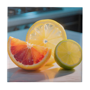 Fatias Cítricas Vibrantes Toranja Limão Lima Fresc