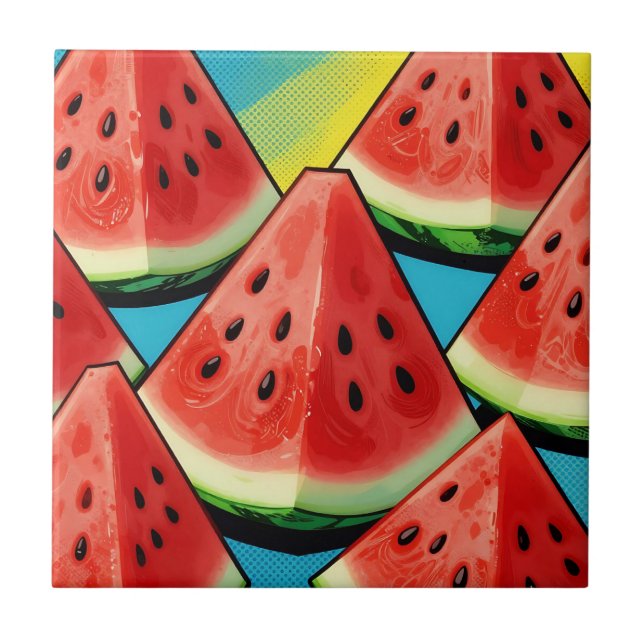 Fatias de Melancia Vibrantes Pop Art (Frente)