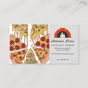 Fatias de pizza  Cartão de visita De Brick Oven