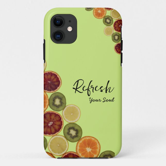 Fatias de várias capas de iphone de frutas frescas (Verso)