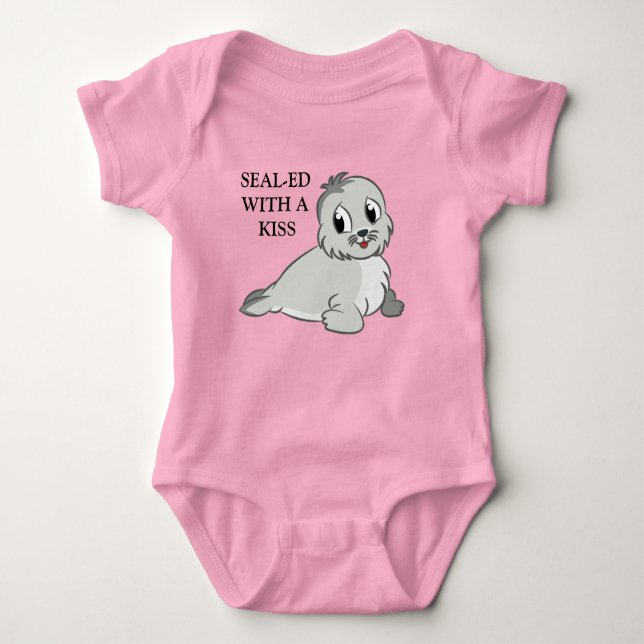 Fato de bebê camiseta de camisa-foca (Frente)