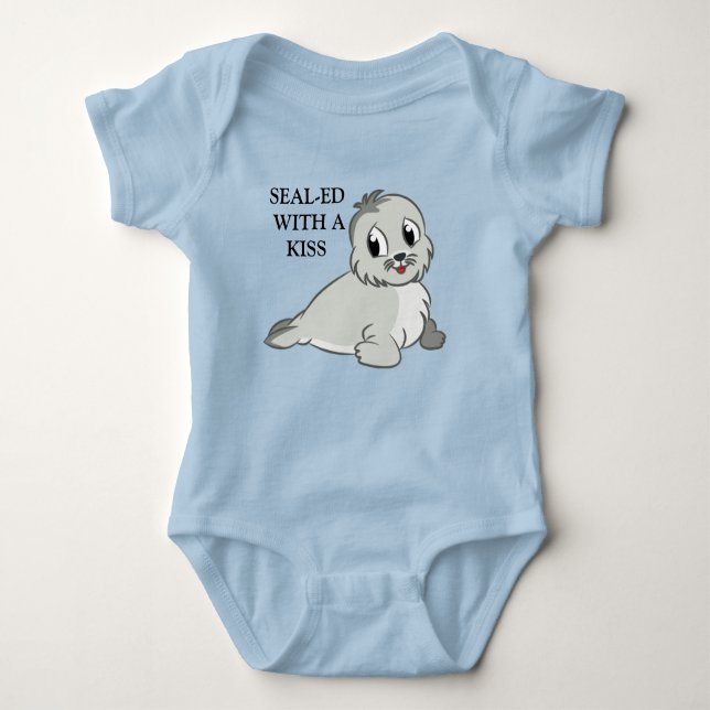 Fato de bebê camiseta de camisa-foca (Frente)