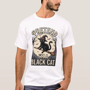 Fato de Gata Preta Vintage Halloween Bruxa Camisa