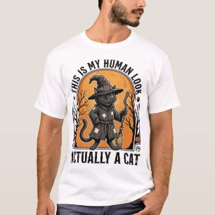 Fato de Gato do Dia das Bruxas Camisa de Gato Brux