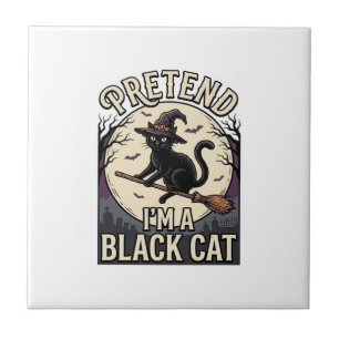 Fato de Gato Preto Vintage Halloween Bruxa Gato Ca