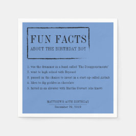 Fatos divertidos personalizaram guardanapos para a