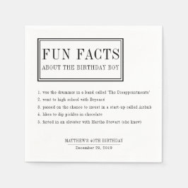 Fatos divertidos personalizaram guardanapos para a