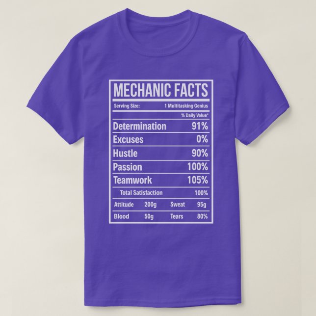 Fatos Mecânicos Da Camisa T Mecânica (Frente do Design)