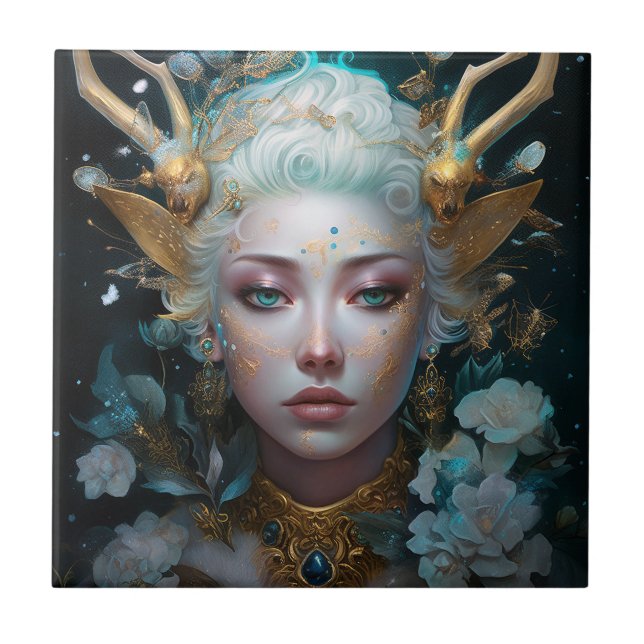 Faun Elf Woman Fantasy Art (Frente)