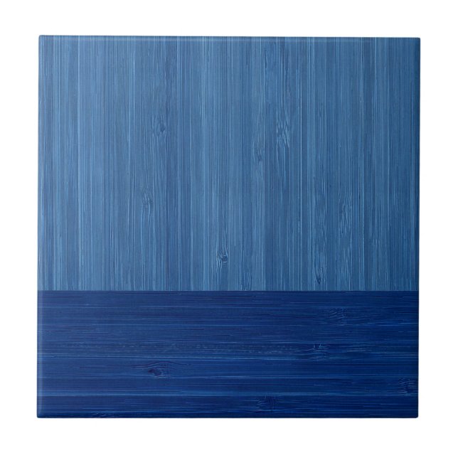 Faux Bamboo Border Madeira Grain Cobalt Blue (Frente)