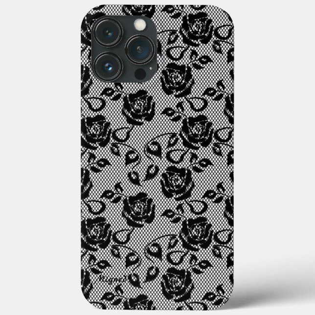 Faux Black Lace Rosa Fishnet (Verso)