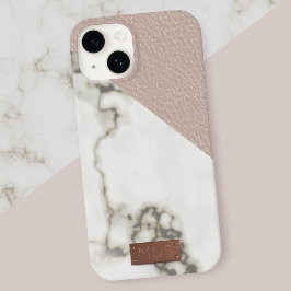 Faux Blush Leather Marble