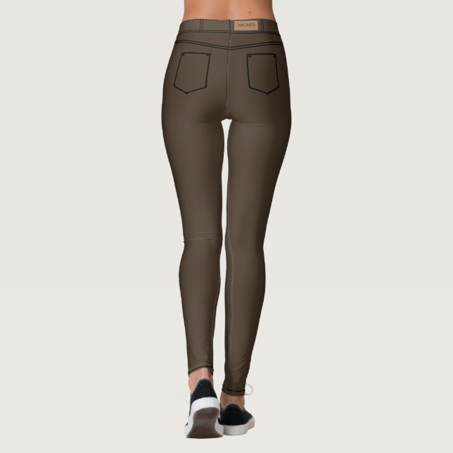 Faux Brown Denim Jeans Leggings (Verso)