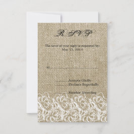Faux Burlap e Lace RSVP