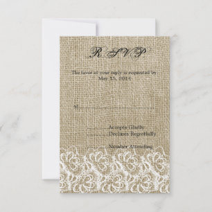 Faux Burlap e Lace RSVP