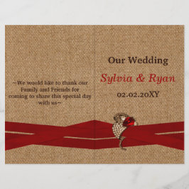 FAUX burlap, red brooch bi dobra programa de casam