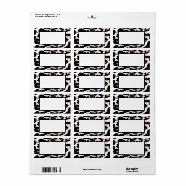 Faux Cheetah Design - etiqueta de quadro aberto (Toda a folha)