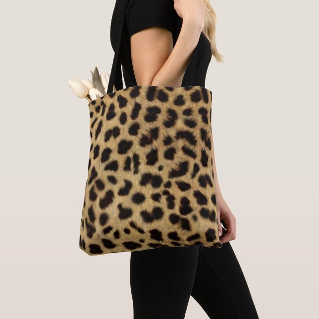 Faux Cheetah Skin All Over Impressão Tote Bag (Close Up)
