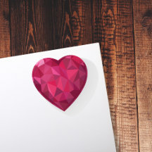 Faux Crystal Gem Ruby Red Heart Shaped