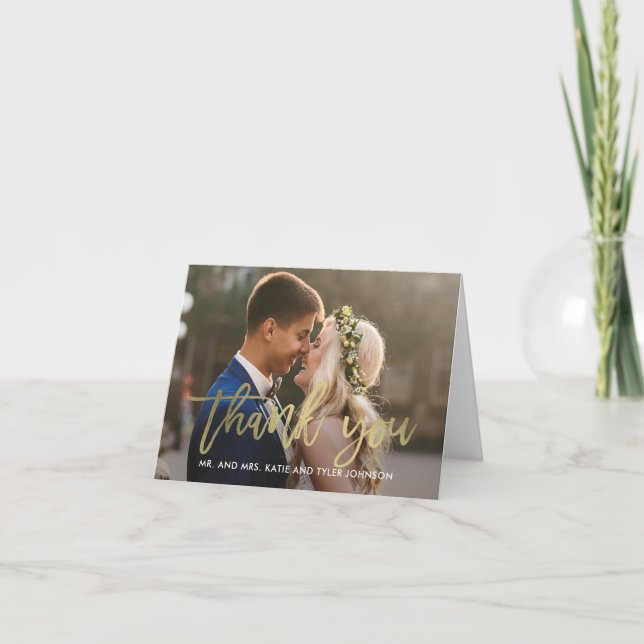 Faux de Cartões de agradecimentos de Casamento de  (Frente)