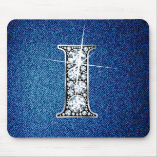 Faux-"Diamond Bling" em Denim Mousepad