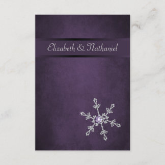 Faux Diamond Snowflake & Ribbon RSVP Card