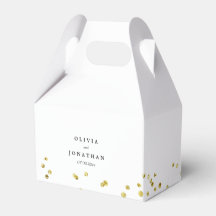 Faux Dourada Confetti | Caixa de Favor do Casament