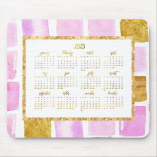 Faux Dourado Anualmente 2025 Calendar Mouse pads R
