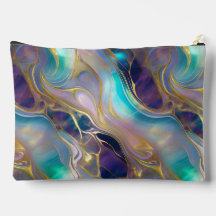 Faux Dourado com Pedra de Teal e Opal Roxo Grande