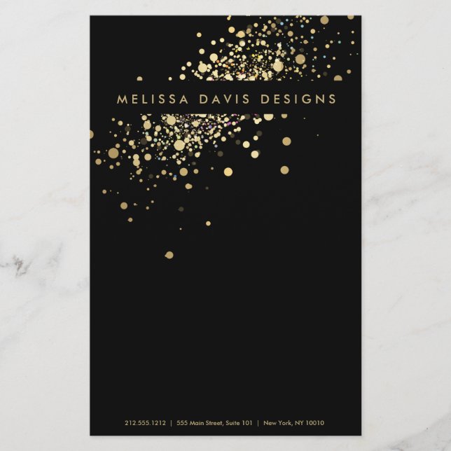 Faux Dourado Confetti no Black Flyer (Frente)