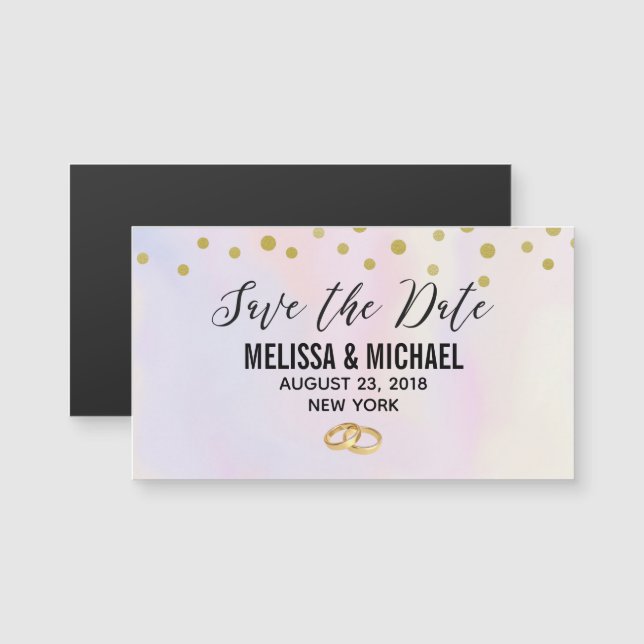 Faux Dourado Confetti no Casamento Purple Watercol (Frente/Verso)