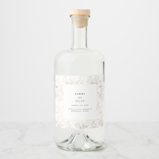 Faux Dourado Elegant Floral Wedding Gin