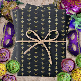 Faux Dourado FleurDeLis no Grafite