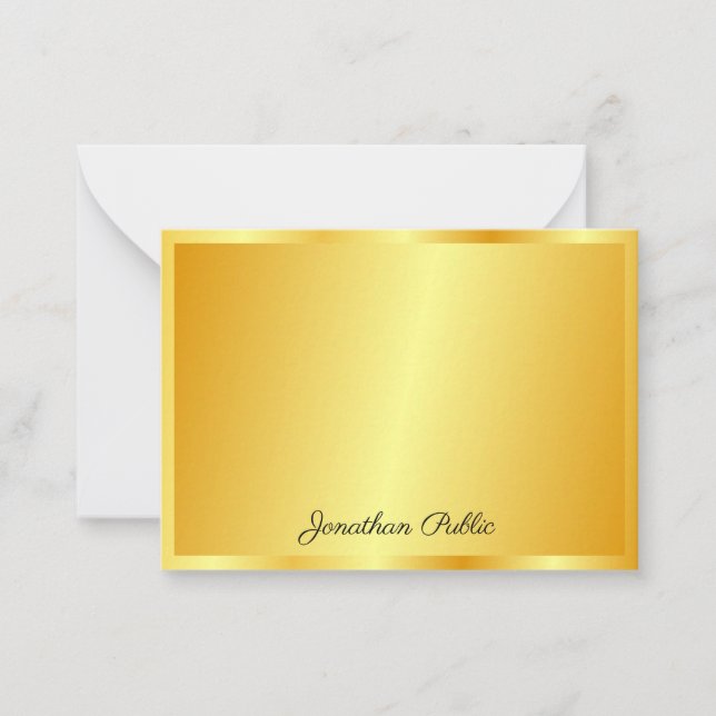 Faux Dourado Nome de Script Manuscrito Modelo Pers (Frente)