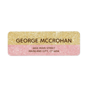 Faux Dourado Rosa Brilho Folha de Rosa Etiqueta de